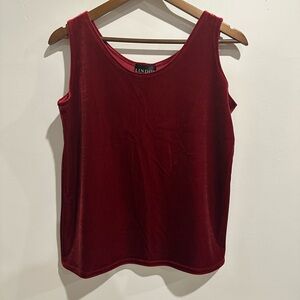 LINDOR Vintage Red Velvet Holiday Party Sleeveless Top Size M